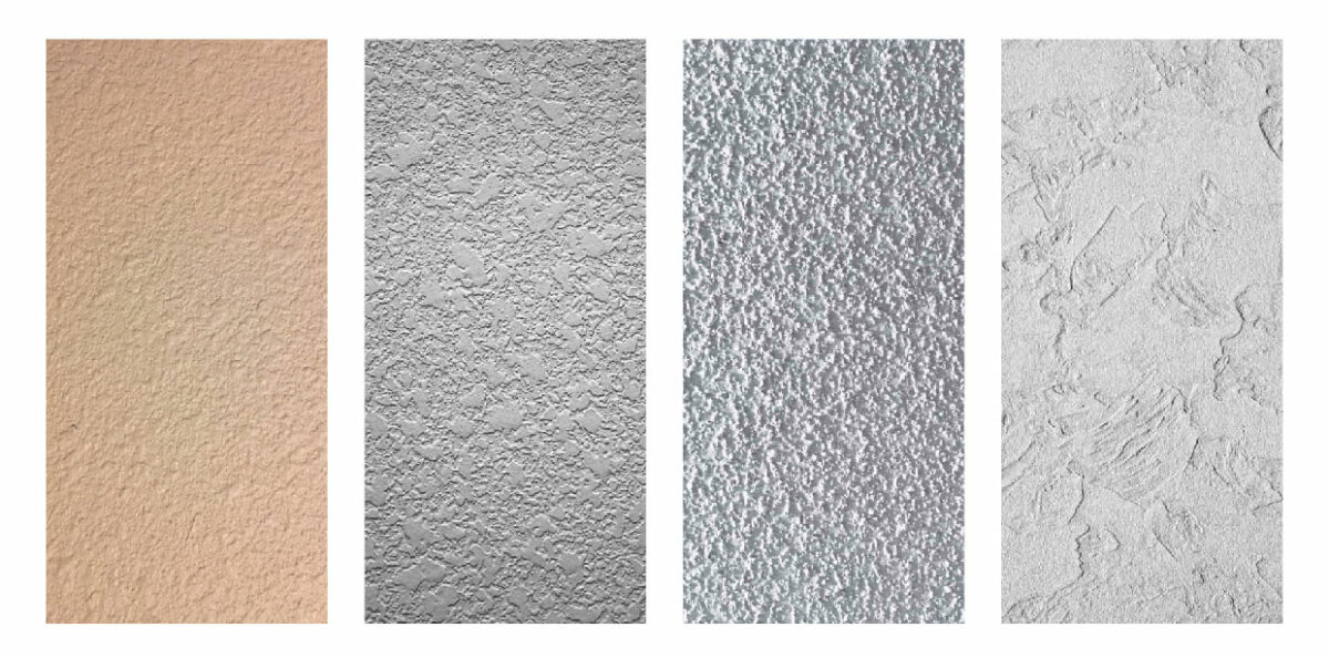 Wall texture styles - orange peel, knockdown, and smooth finishes